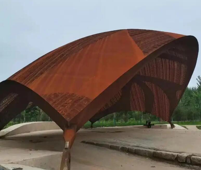 谢通门耐候钢幕墙案例